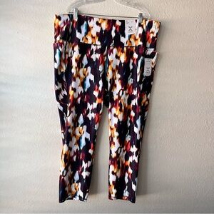 Xersion Women’s Fitted High Rise‎ Multicolor 7/8 Ankle Leggings size 3XL